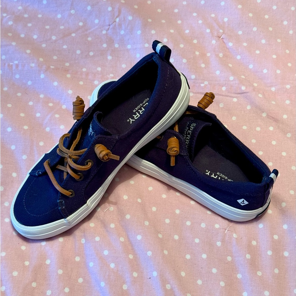 Sperry Blue and Brown Sneakers Classic Canvas Design